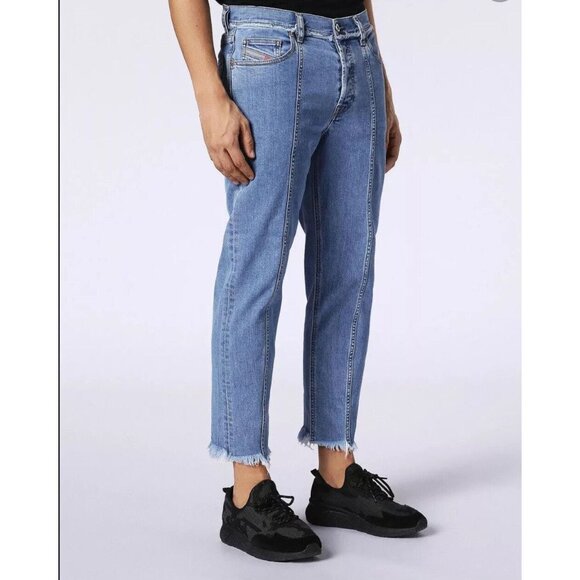 $228 Diesel Men’s Dagh-Sp Regular Straight Jeans 085TD Med Blue Denim Size 33X32 - Picture 10 of 12